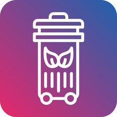 Eco Trash Bin Icon Style