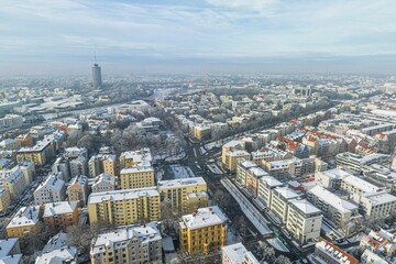 Winterlich verschneites Augsburg - Blick ins Bismarckviertel