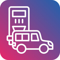 Electric Car Station Icon Style