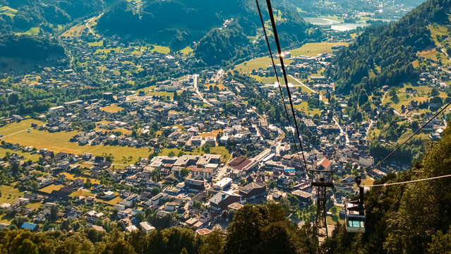Alpine summer view at Schruns, Bludenz, Montafon, Sylvretta, Austria