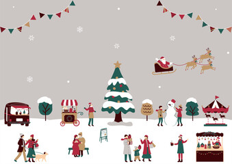 クリスマスを楽しむ人達