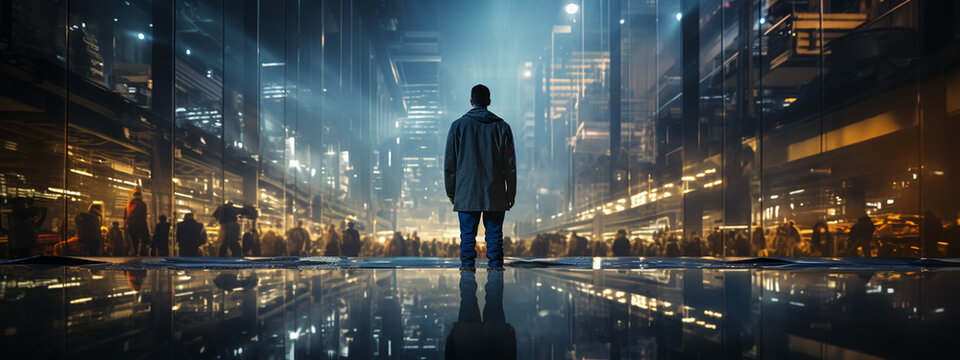 worker screeding indoor cement floor with screed