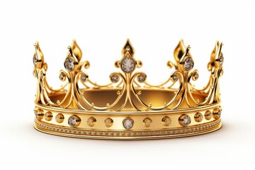 Golden crown isolated on white