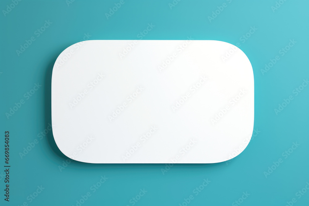 Aufkleber white square button on blue background. can be used for website design or as digital icon.