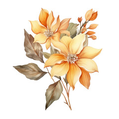 Fototapeta premium watercolor autumn flower clipart