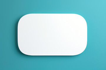White square button on blue background. Can be used for website design or as digital icon.