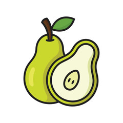 pear fruit icon vector design template simple and clean
