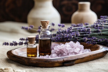 Obraz na płótnie Canvas Lavender Spa Oil Beauty Products