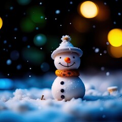 3d illustration of a snowman
