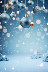 Colorful Christmas ornaments hanging from a tree branch. Perfect for holiday decorations and festive designs.