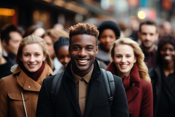 Obraz premium interracial group of people on the street