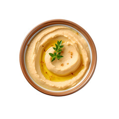 Ceramic Bowl of Hummus Isolated PNG