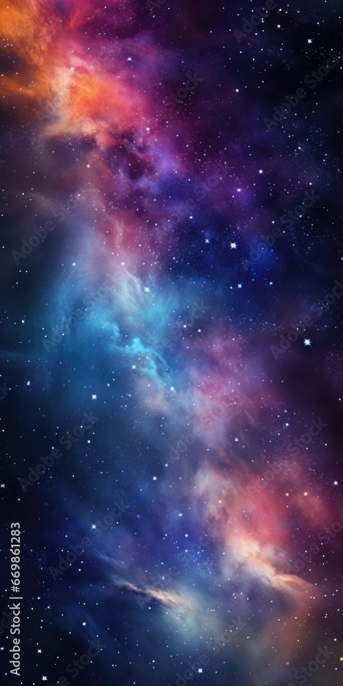 Poster an image depicting a space filled with numerous stars and nebulas. this picture can be used to repre