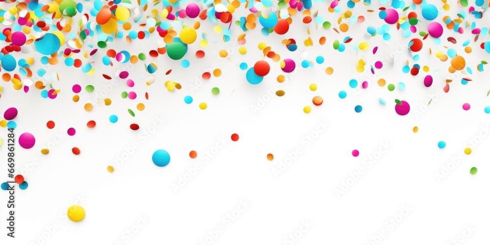 Poster A vibrant collection of balloons floating in the air. Perfect for adding a touch of joy and celebration to any project