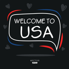 Fototapeta premium Welcome to USA (United states of America), Vector Illustration.