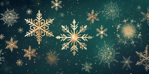 Christmas background with snowflakes, Banner, AI generated