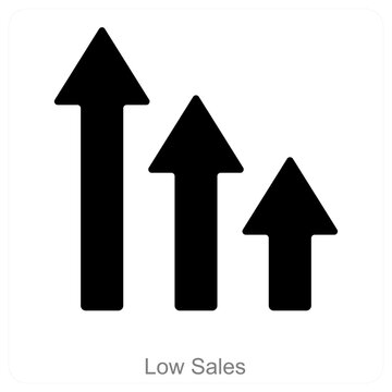 Low Sales and diagram icon concept