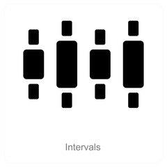 Intervals and diagram icon concept