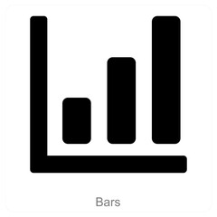 Bars and diagram icon concept