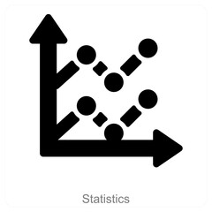 Statistics and diagram icon concept