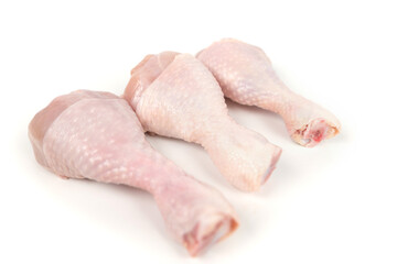 several chicken legs isolated on whit