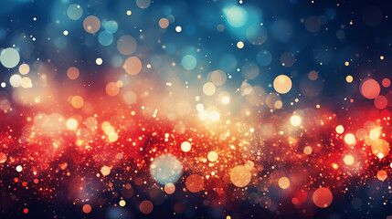 Obraz premium glitter vintage lights background. gold, blue de-focused.