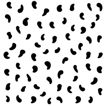 Pattern of black shapes like commas on a white background
