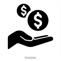 Income and money icon concept