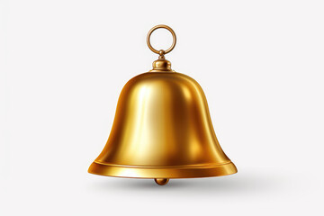 3d golden Christmas bell isolated on white background
