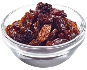 Bowl of raisin isolated