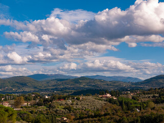 Italia, Toscana, Firenze, veduta della città dalle colline.