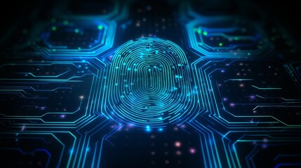 enhancing security: digital fingerprint scanner for biometric identity and data protection
 - obrazy, fototapety, plakaty