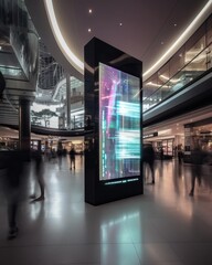 customizable digital signage screen in a public place, generative ai