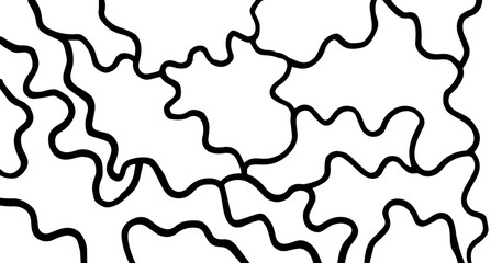 Pattern of curls of different sizes in black