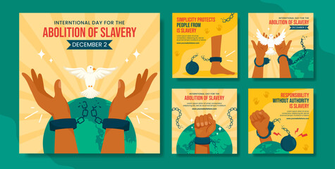 Abolition of Slavery Social Media Post Flat Cartoon Hand Drawn Templates Background Illustration