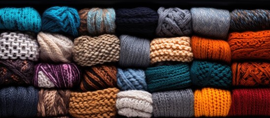 Wool items like socks and mittens depicted - obrazy, fototapety, plakaty