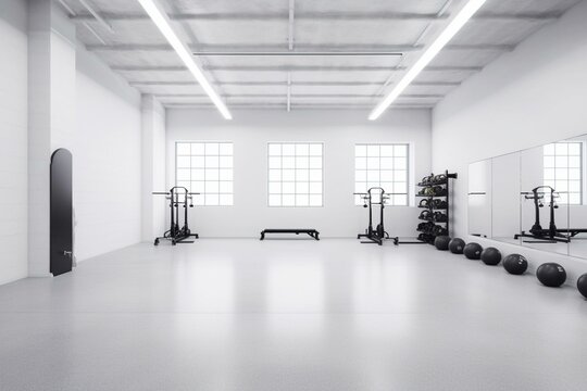 Clean gym space. Generative AI