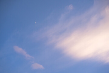 nature and landscape concept with twilight sky with moon and cloud