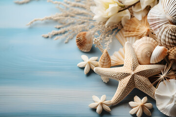 Nautical Themed Wooden Tabletop with Free Space, A Versatile Background and Greeting Card Option