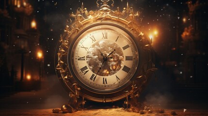 Construct an enchanting digital clock counting down to midnight on New Year's Eve.
