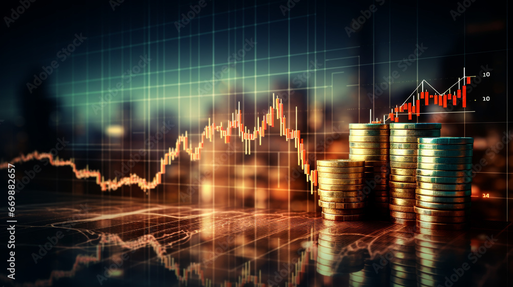 Wall mural stock market chart