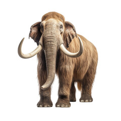 Realistic Mammoth 3D, on transparent background.