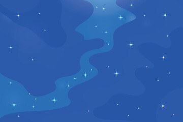 Vector winter background. Cute flat template with stars in the winter sky.