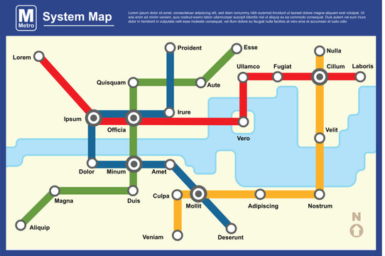 Metro Map Vector Template