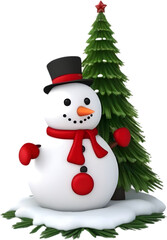 Fototapeta na wymiar snowman celebrating the upcoming Christmas holiday. 