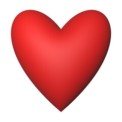 Red heart 3d rendering romantic symbol valentine concept