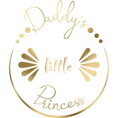 Papas kleine Prinzessin in gold mit transparentem Hintergrund 