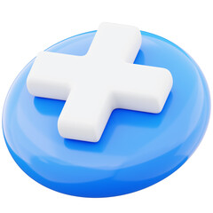 Obraz premium Plus sign cross symbol 3d illustration on transparent background