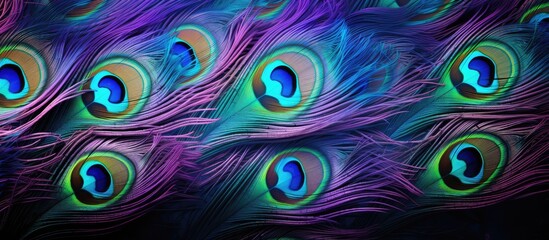 Peacock feathers form a stunning abstract backdrop