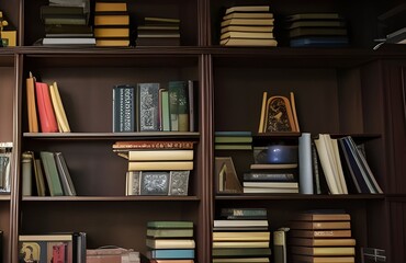 本や小物でいっぱいの本棚
